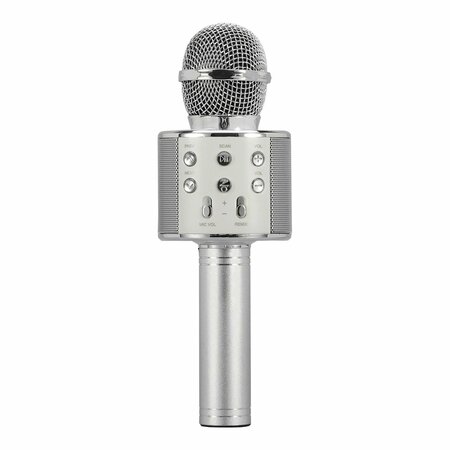 SUPERSONIC Silver Wireless Bluetooth Microphone With Built-in Hi-fi Speaker SC-904BTK- Silver